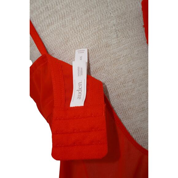 Auden Intimates Sheer Red Rhinestone-Trim Babydoll Lingerie Top (XXL) - Picture 10 of 10